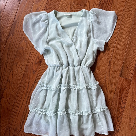 Altar’d State Light Green Ruffled Dress - Picture 1 of 8